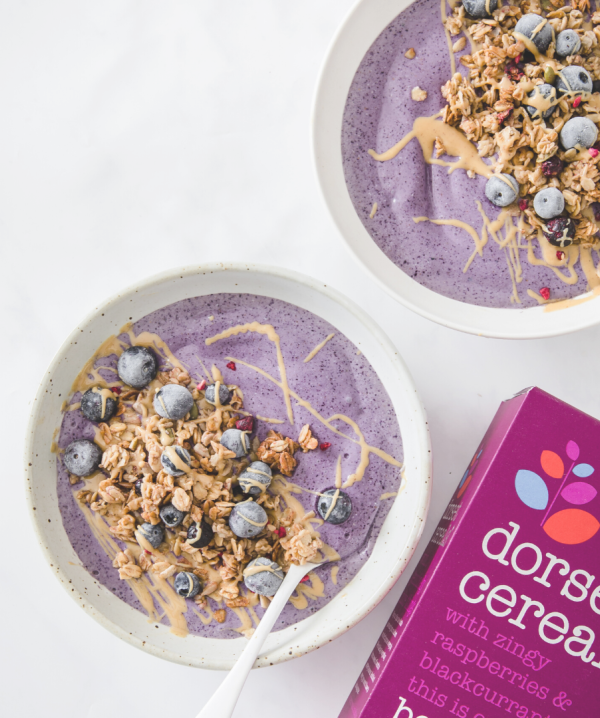 blueberry cheesecake smoothie bowl – vegan