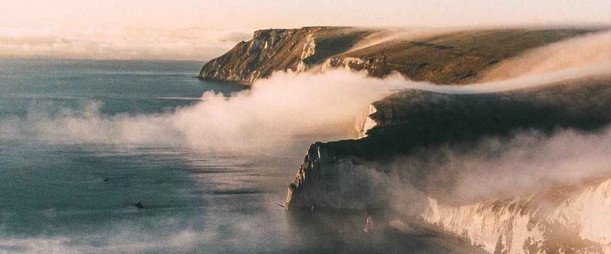 rocks, sea and waterfalls of fog – the Jurassic Coast drone adventures of Arran Witheford